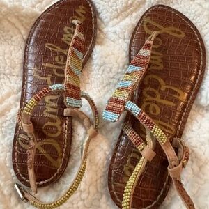 Sam Edelman Brown Beaded Sandals
